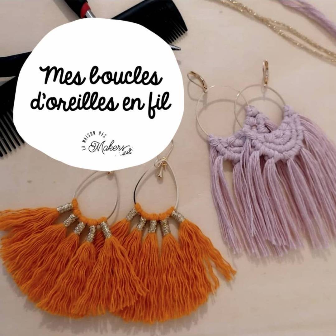 Kit créatif Je Fabrique mes Boucles d'Oreilles en Macramé