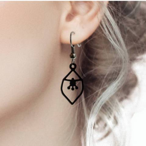 Boucles doreilles nympha noir