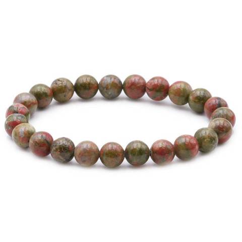 BRACELET BOULE 08MM UNAKITE 