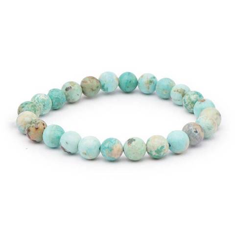 BRACELET BOULE 08MM TURQUOISE DU PROU