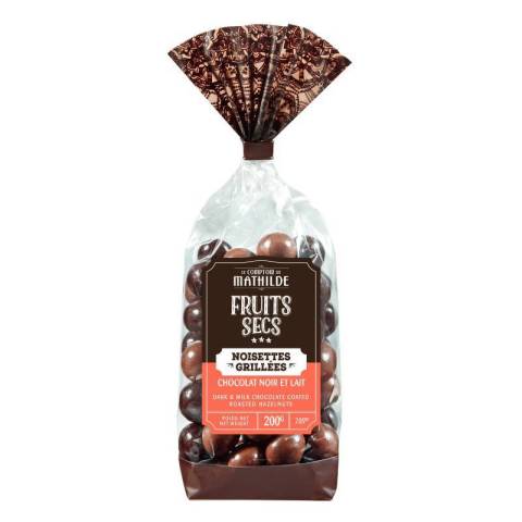 Pistaches enrobes de chocolat au lait fleur de sel 180g