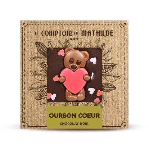 Tablette Chocolat Noir Coeur 80G