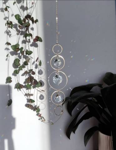 CONSTELLATION Suncatcher double en laiton et cristal de verre